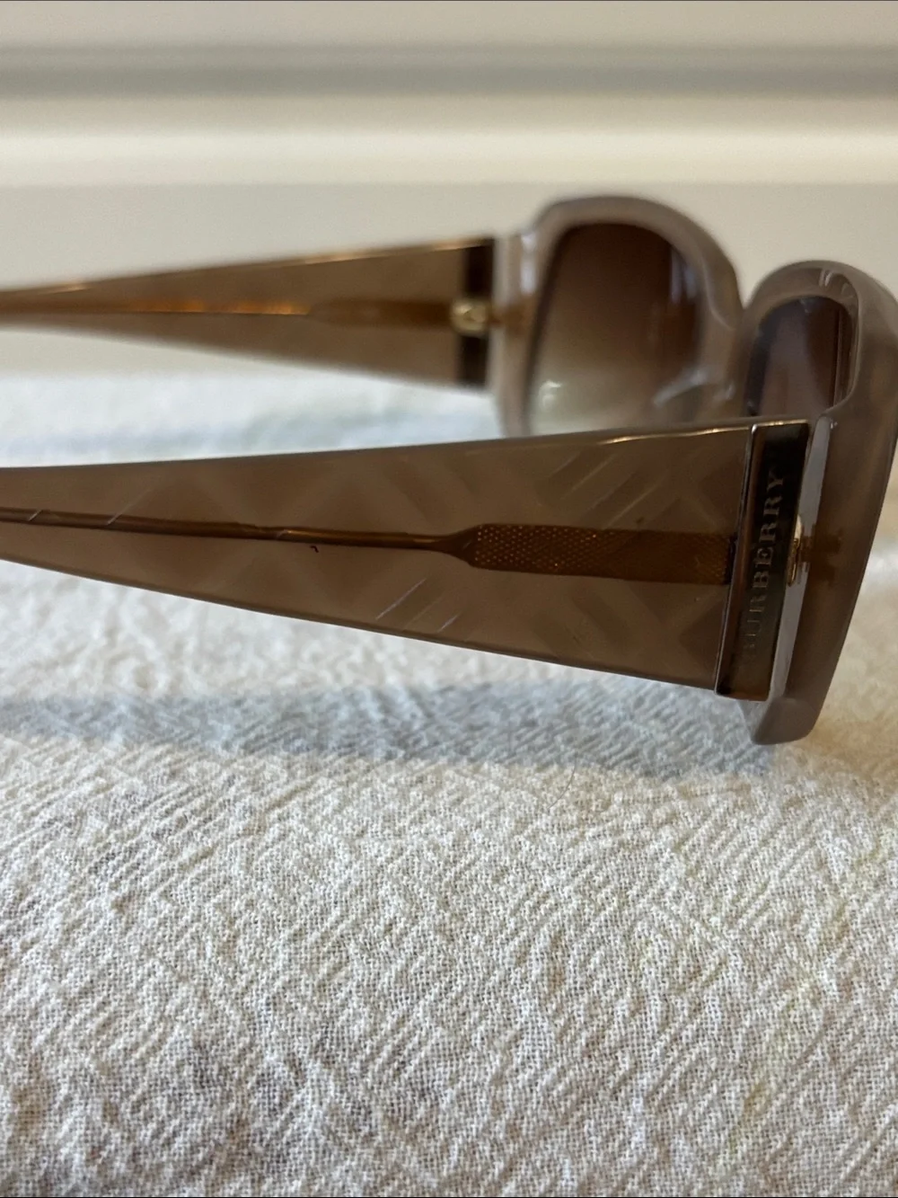 Authentic Burberry Square Translucent Taupe Sunglasses-Brown Gradient